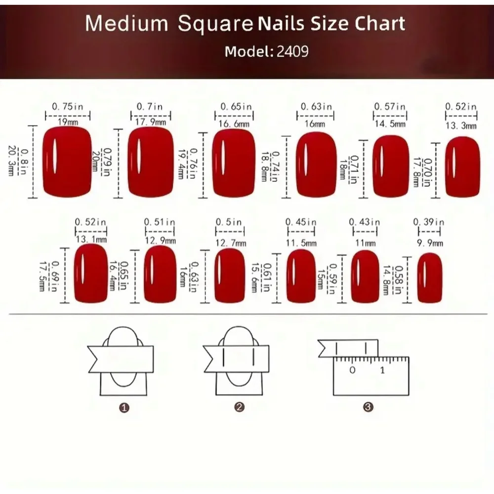 Reusable Press On Nails – Short Square Glitter - Blue and Silver - Picture 4 of 7